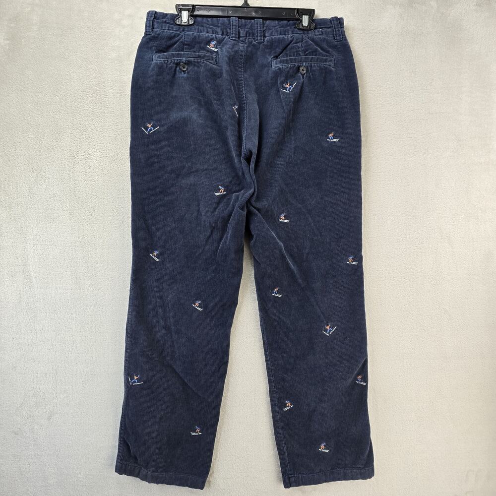 J.CREW Relaxed Corduroy Pants Mens 34x32 (Fits 33x30) Blue Ski Embroidered - Picture 8 of 14
